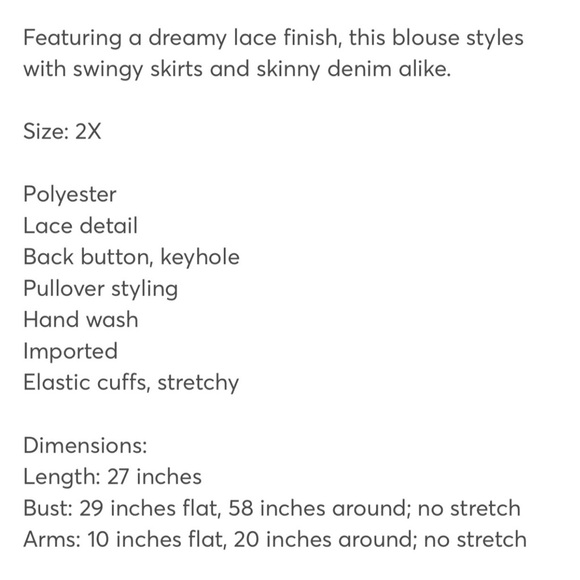 Anthropologie Anne Marie Black Lace Top NWT SZ 2X - Picture 15 of 15